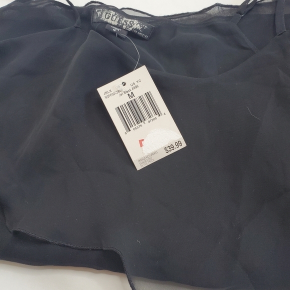 Guess Size Medium Layered Cami Tank Top Black New - Picture 3 of 6